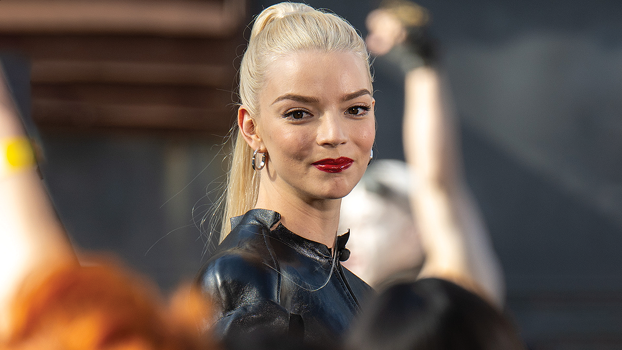 Anya Taylor-Joy at the Furiosa screening wearing a black leather mini dress.